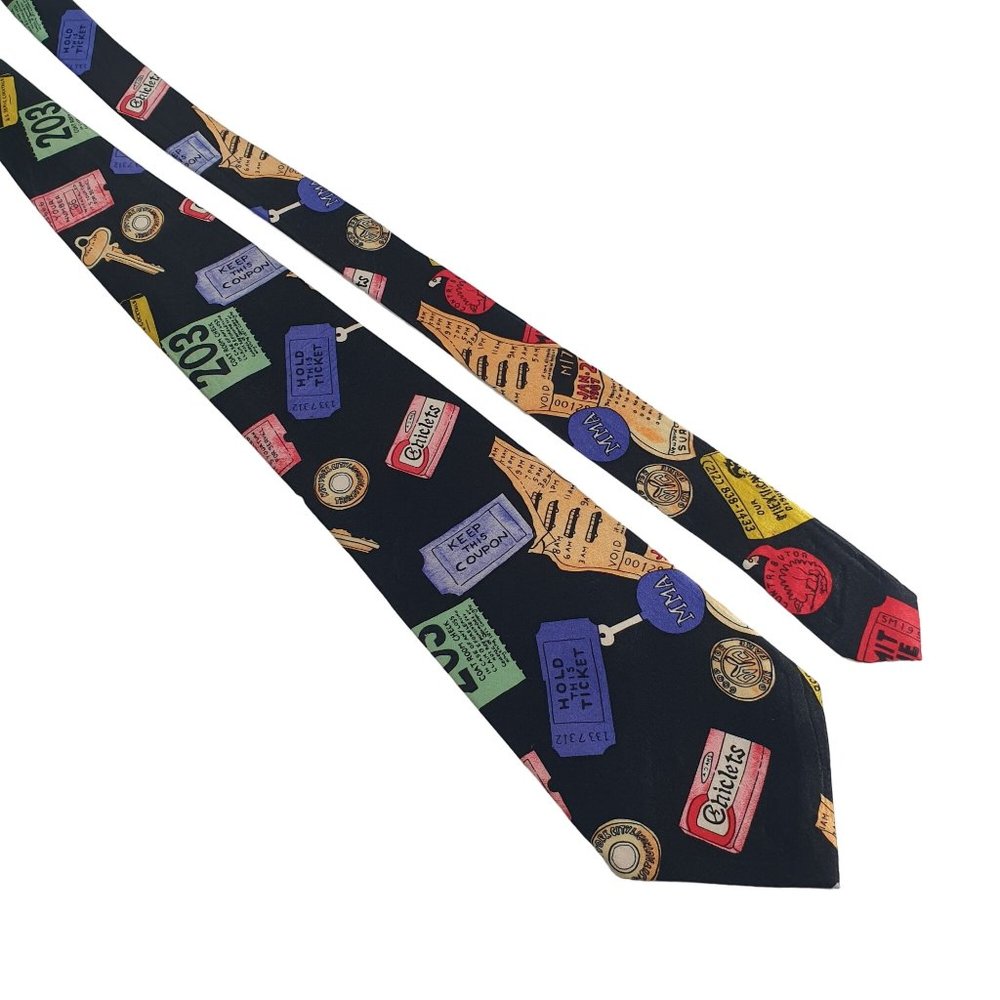 Ticket Transit Stub NYC Travel Men Necktie Tie Designer Work Office Dad Gift
